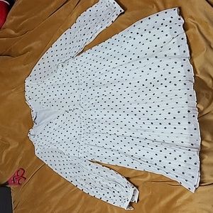 white and black polka dress - Zara